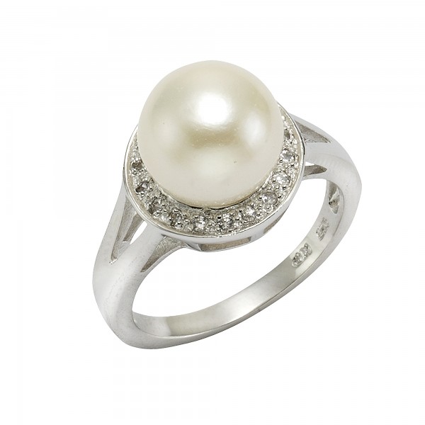 Ring 925/- Sterling Silber Perle