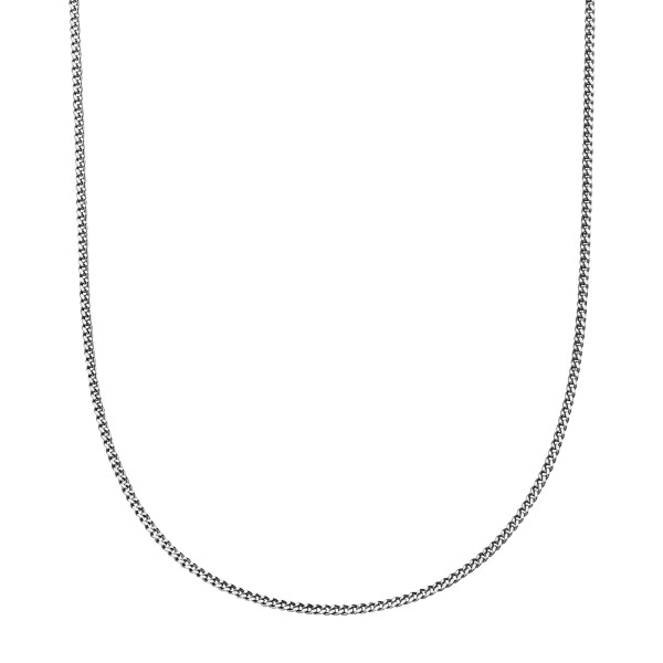 Halskette Flachpanzerkette 585/- Gold rhodiniert 45/42 cm