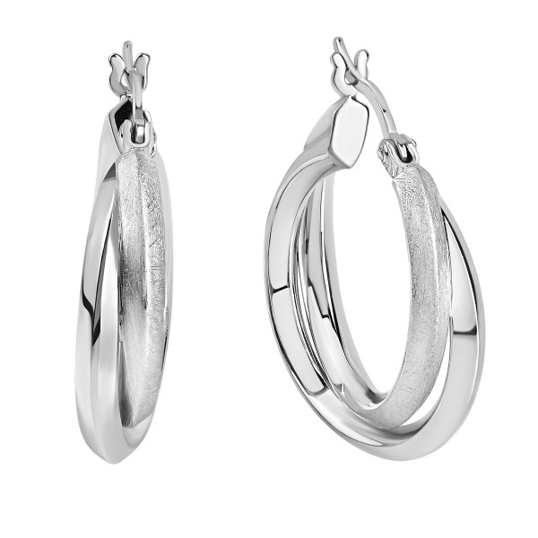 Creolen 925/- Sterling Silber Rhodiniert 2,1cm