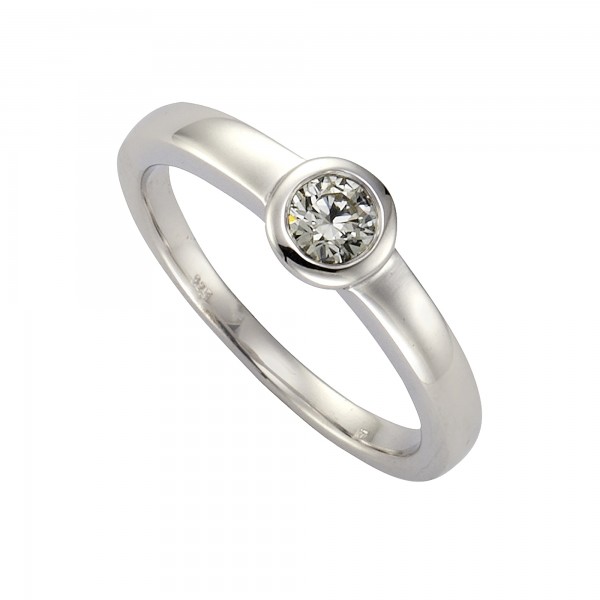 Ring 925/- Sterling Silber rhodiniert Zirkonia