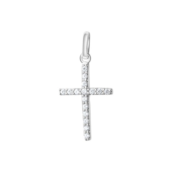 Anhänger 925/- Sterling Silber rhodiniert 2,3cm Zirkonia