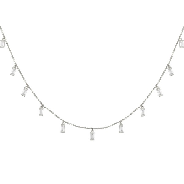 cai women Collier Kugelkette 925/- Sterling Silber rhodiniert 40+5cm Zirkonia