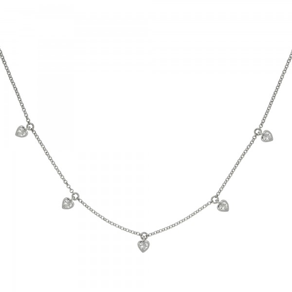 Halskette Ankerkette 925/- Sterling Silber rhodiniert 45cm Zirkonia