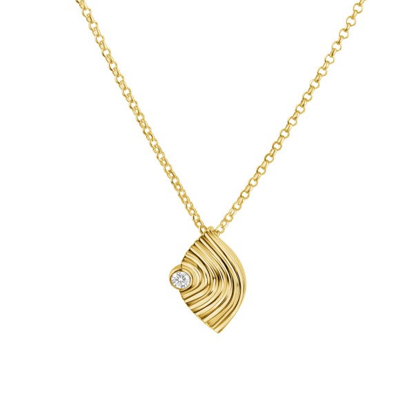 Anhänger mit Kette Erbskette 925/- Sterling Silber vergoldet 42+5cm Zirkonia