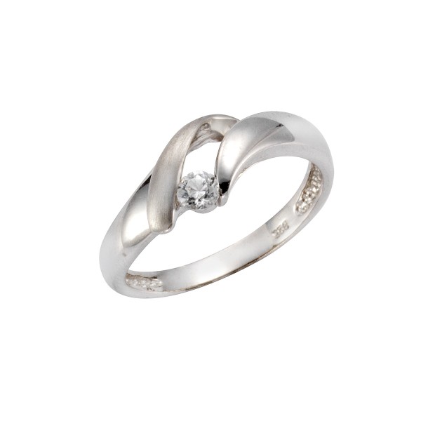 Ring 925/- Sterling Silber rhodiniert Zirkonia