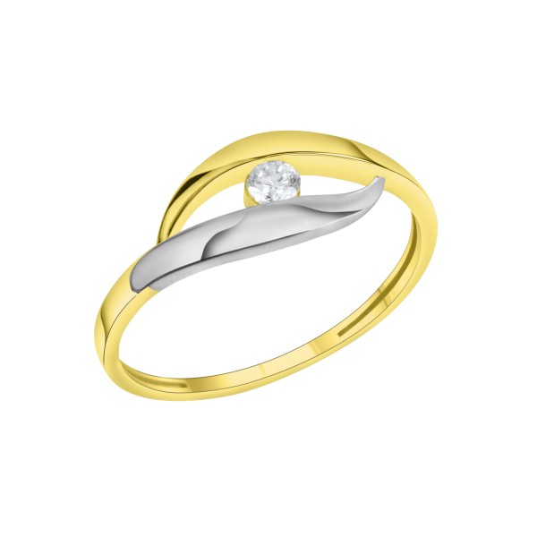 Ring 375/- Gold rhodiniert (teil) Zirkonia