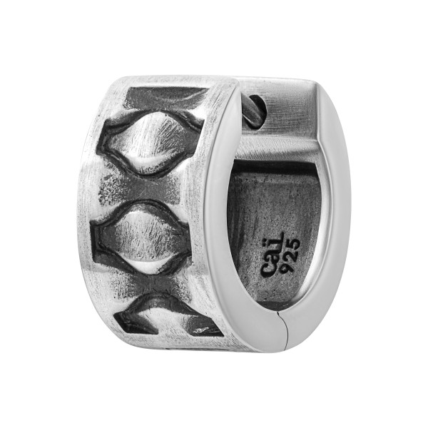 cai men Single Ohrring 925/- Sterling Silber oxidiert 1,53cm ohne Stein