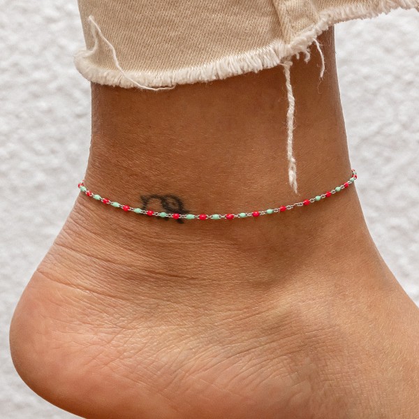 cai women Fußkette Flachankerkette 925/- Sterling Silber rhodiniert 22+3cm