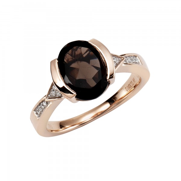 Ring 375/- Gold rhodiniert (teil) Diamant 0,04ct.