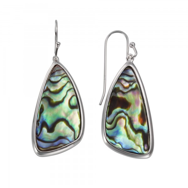 Ohrhänger 925/- Sterling Silber rhodiniert 4,0cm Abalone