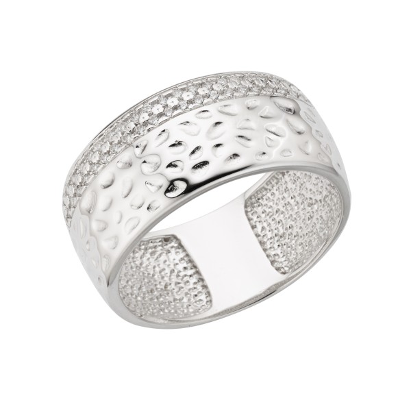 Ring 925/- Sterling Silber rhodiniert Zirkonia