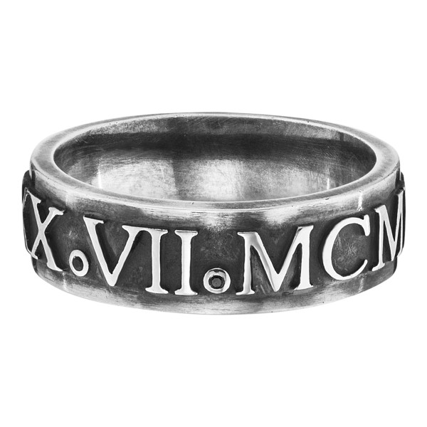 cai men Ring 925/- Sterling Silber oxidiert Spinell 0,0012ct