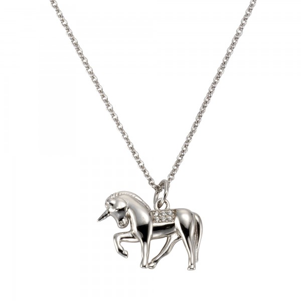 Anhänger mit Kette 925/- Sterling Silber rhodiniert 43+3cm Zirkonia