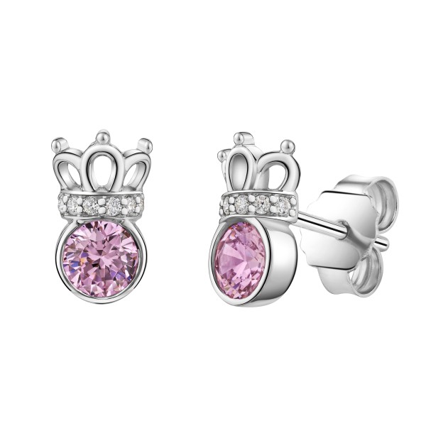 Ohrstecker 925/- Sterling Silber rhodiniert 1,0cm Zirkonia