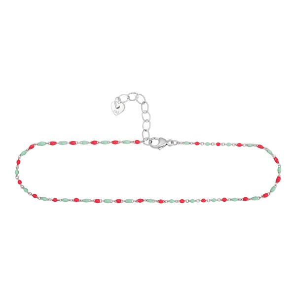 cai women Fußkette Flachankerkette 925/- Sterling Silber rhodiniert 22+3cm