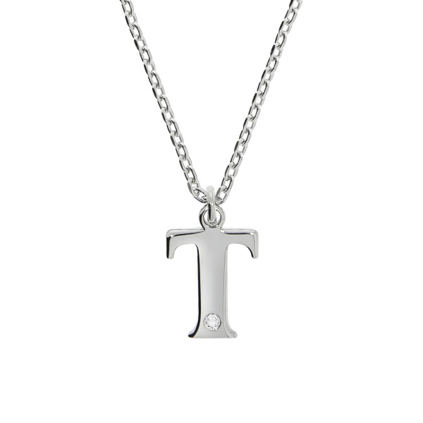 Halskette Flachpanzerkette 925/- Sterling Silber rhodiniert 45+3cm Diamant 0,008ct.