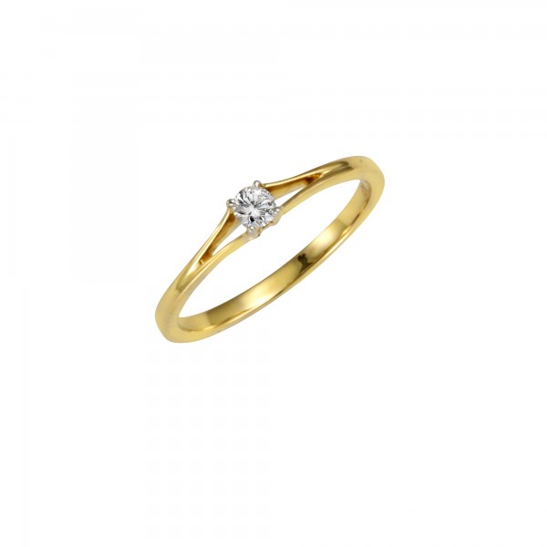 Ring 585/- Gold rhodiniert (teil) Brillant 0,10ct.