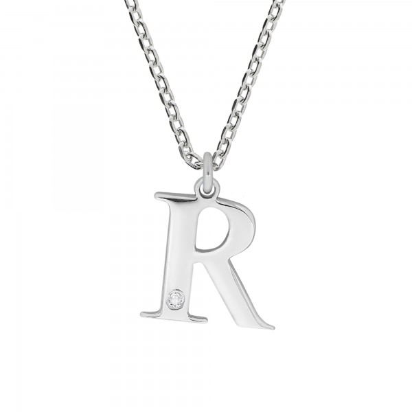 Halskette Flachpanzerkette 925/- Sterling Silber rhodiniert 45+3cm Diamant 0,008ct.