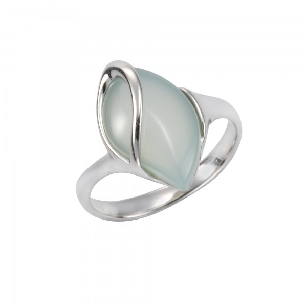 Ring 925/- Sterling Silber rhodiniert Aqua-Achat 4,35ct