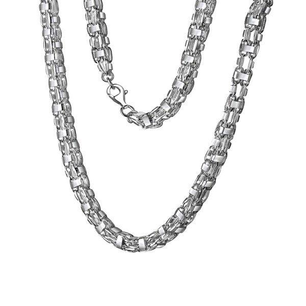 Collier Fantasiekette 925/- Sterling Silber versilbert 60cm