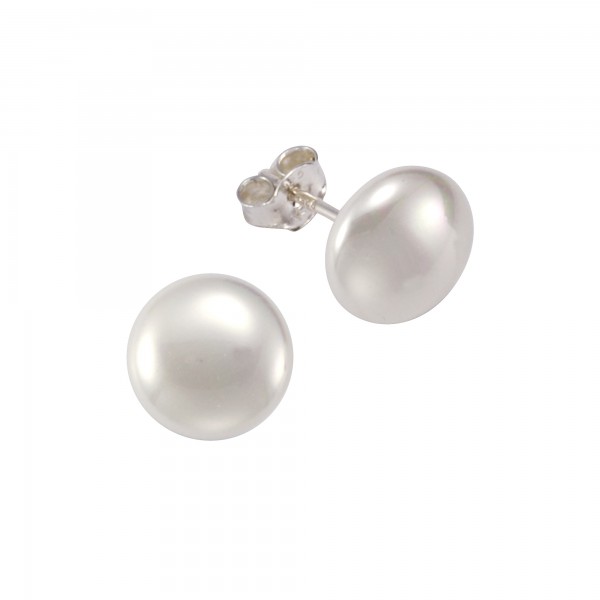 Ohrringe 925/- Sterling Silber rhodiniert 1,0cm Muschelkernperle